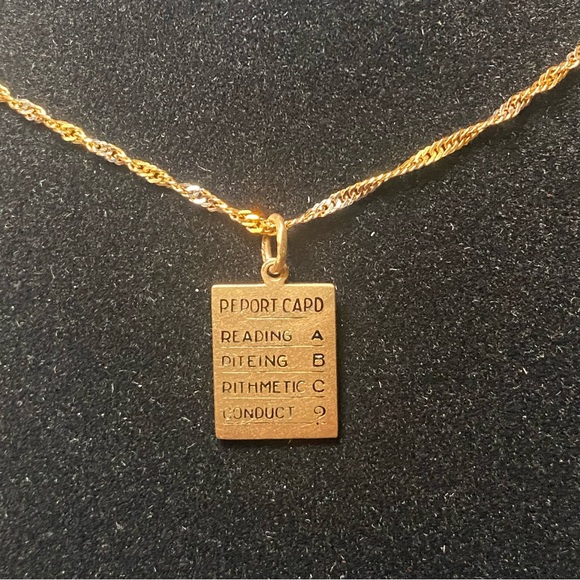 14K Vintage Report Card Charm Date 1951 - Picture 2 of 6
